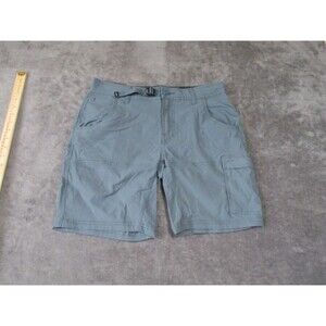 prAna Shorts Mens Size 30x8 blue turquois Stretch Zion Shorts Belted Hiking